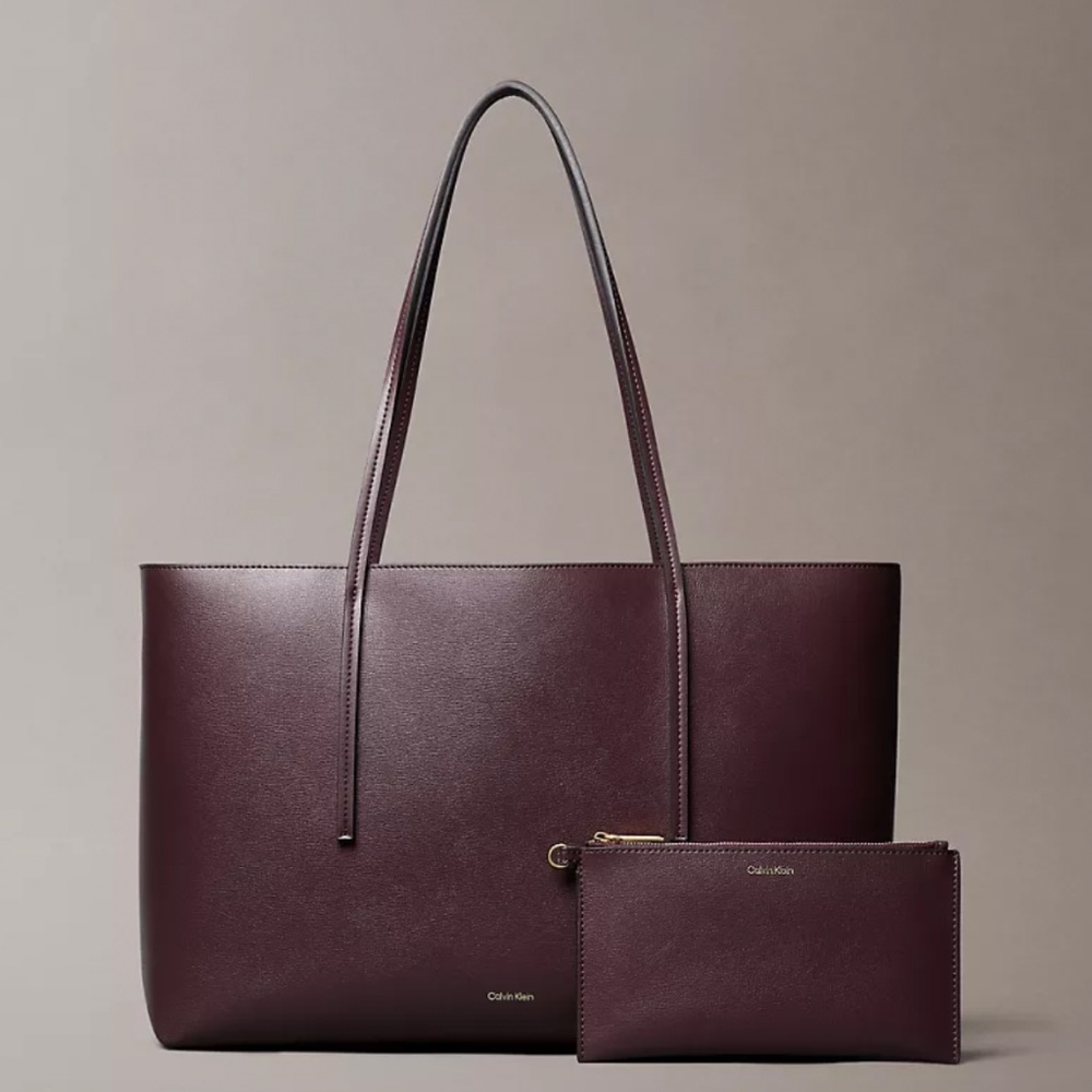 Calvin Klein Foil Logo Tote Bag (Brown)